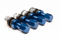 Duraluminium Valve stems with caps and Japan valve cores - set of 4pcs